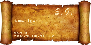 Samu Igor névjegykártya